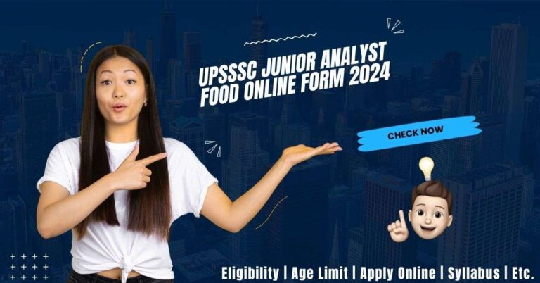 UPSSSC Junior Analyst Food